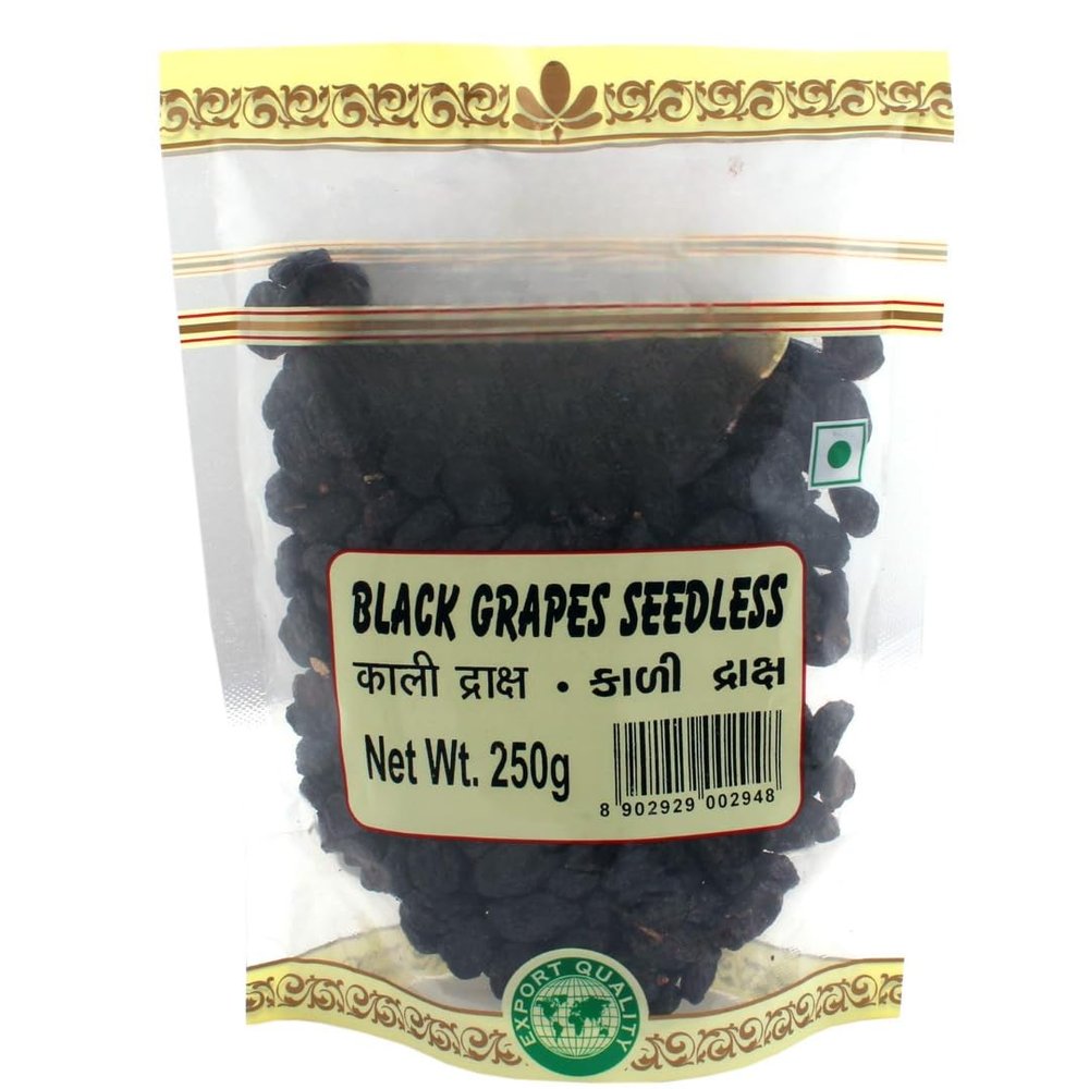 Seedless Black Grapes (Kali Draksh), Black Raisins, Dry Fruits Kismis for Every Occasion and Gift, Healthy Routine Diet - Dry Fruit - 250 g