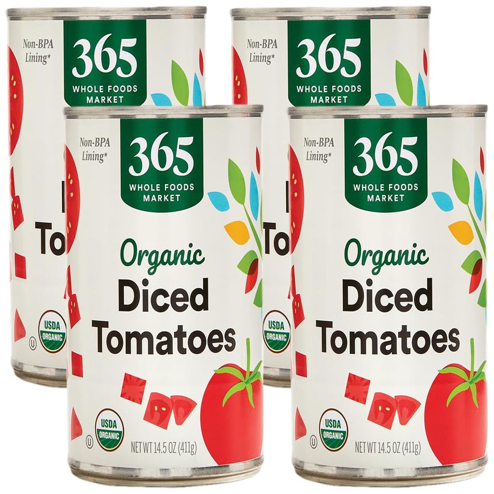 365 By Whole Foods Market, Organic Diced Tomatoes, 14.5 Ounce (Pack of 4)