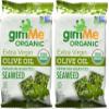 gimMe Snacks Organic Premium Roasted Seaweed, Extra Virgin Olive Oil, 0.17 Oz (Pack of 2) view 1