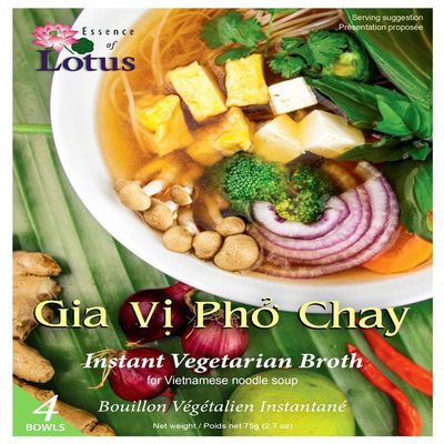 Essence of Lotus Instant Vegan Pho Soup Mix  Ready-to-Eat Flavorful, Restaurant-Quality Pho broth, Made in the US (Vegan Pho Broth Mix, 1-Pack)