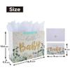 16.5" Extra Large White Gift Bag Set with Greeting Card and Tissue Papers (Gold Glitter Baby) for Baby Shower, Baby Girl or Boy, Girls' Birthday Party, Women's Birthday Parties - 16.5x5.5x12.6, 1 Pcs. view 2