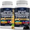 Shilajit Supplement with Sea Moss, Ashwagandha, Tongkat Ali, Boron, Magnesium - Fulvic Acid Capsules for Men - 90 Count (Pack of 2) view 1