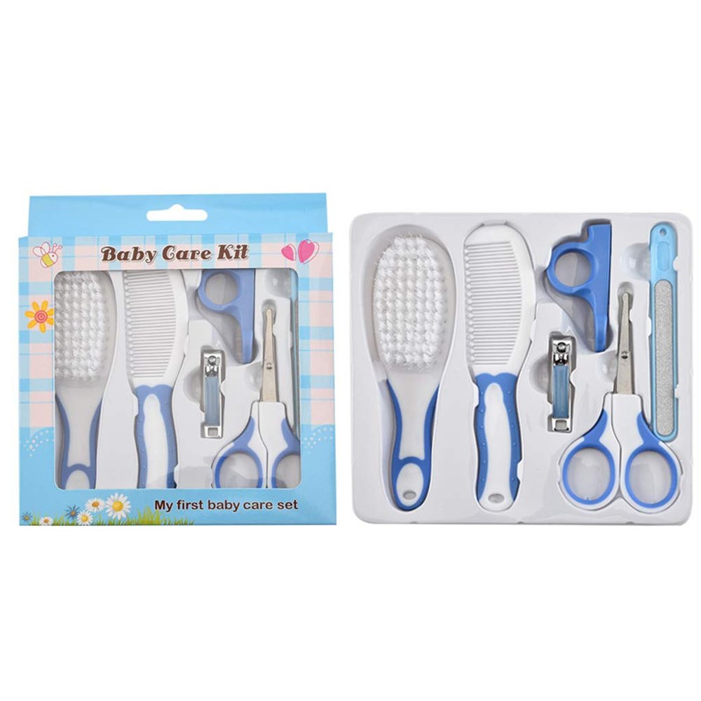 6 Pcs Baby Nail Hair Daily Care Kit Infant Kids Grooming Brush Comb and Manicure Set Hair Hoop