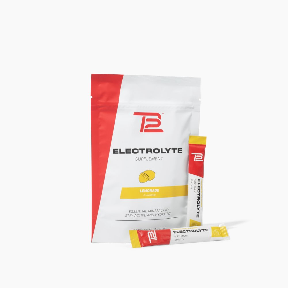 TB12 Electrolytes Powder Packets Lemonade Mineral-Rich Electrolyte Powder for Fast Hydration by Tom Brady - Natural, Low Sugar, Vegan, Gluten-Free, Easy to Mix - 15 Stickpacks