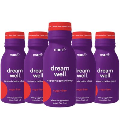 More Labs Dream Well Holistic Sleep Shot Drink 5 Pack | Non-Habit Forming | Lemon Balm, Melatonin and Glycine | Sleep Support Solution