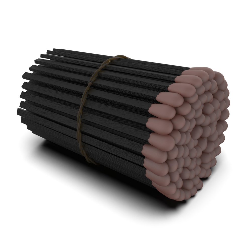 ZIKANI Rustic Charm Fancy Matches: 100 4-Inch Brown Tip Matches + Striker | Kiln-Dried Wooden Artisan Matchsticks for Decorative Cloche Jars, Fireplaces, and BBQ - 100 Count (Black with Brown Tip)