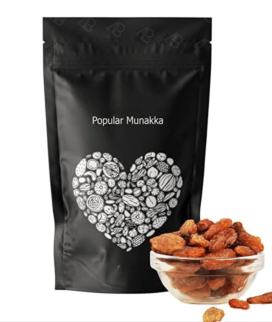 Popular Raisins With Seeds, Munakka Dry Fruit, Delicious & Healthy Snack, High in Antioxidants, Naturally Sweet & tastyFresh, Rich in Fiber, Iron, Calcium -500 gm