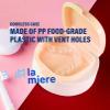 LA MIERE Retainer Case with Vent Holes - Orthodontic container for holding retainers, aligner, night-guard/mouth-guard. Small and Durable retainer case, Peach view 2