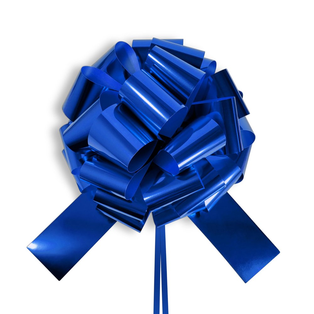 BOXHOME Big Car Bow 18" Blue Large Gift Wrap Ribbon Pull Bows for Party, Birthday, Wedding Garlands & Swag, Fundraise, Decoration