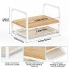 Laundry Detergent Holder Stand with Drip Tray, White Frame & Natural Wood view 3