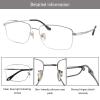 LAMBBAA Accessories Reading Glasses Titanium Frame Glasses Classic Computer Flexible Anti Eyestrain For Men Women(silver,+3.00Magnification) view 2