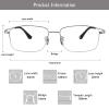 LAMBBAA Accessories Reading Glasses Titanium Frame Glasses Classic Computer Flexible Anti Eyestrain For Men Women(silver,+3.00Magnification) view 3