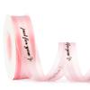Valentines Day Pink Ribbon 1 Inch 25 Yards - Happy Birthday Just for You Organza Satin for Gift Wrapping, Flower Bouquet, Crafts, Bow Making, Cake Box, Party Decoration view 1