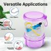 Leakproof Denture Case Purple Denture Soaking Cup with Strainer Basket, False Teeth Container Dental Denture Bath Holder Storage Box Retainer Cleaner Case for Traveling view 4