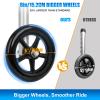 2-Pack Walker Wheels Replacement with Precision Ball Bearings, 6-Inch All-Terrain Wheels for Walkers with Outward-Angled Legs, 7-Level Height Adjustable, 350lbs Heavy Duty, Slip-Resistant Traction view 2