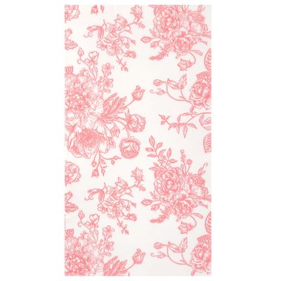 100 Floral Guest Napkins Pink and White Toile Disposable Paper Napkins Decorative Flower Bathroom Hand Towels for Bridal Baby Shower Tea Party Birthday Party Supplies