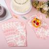 100 Floral Guest Napkins Pink and White Toile Disposable Paper Napkins Decorative Flower Bathroom Hand Towels for Bridal Baby Shower Tea Party Birthday Party Supplies view 4