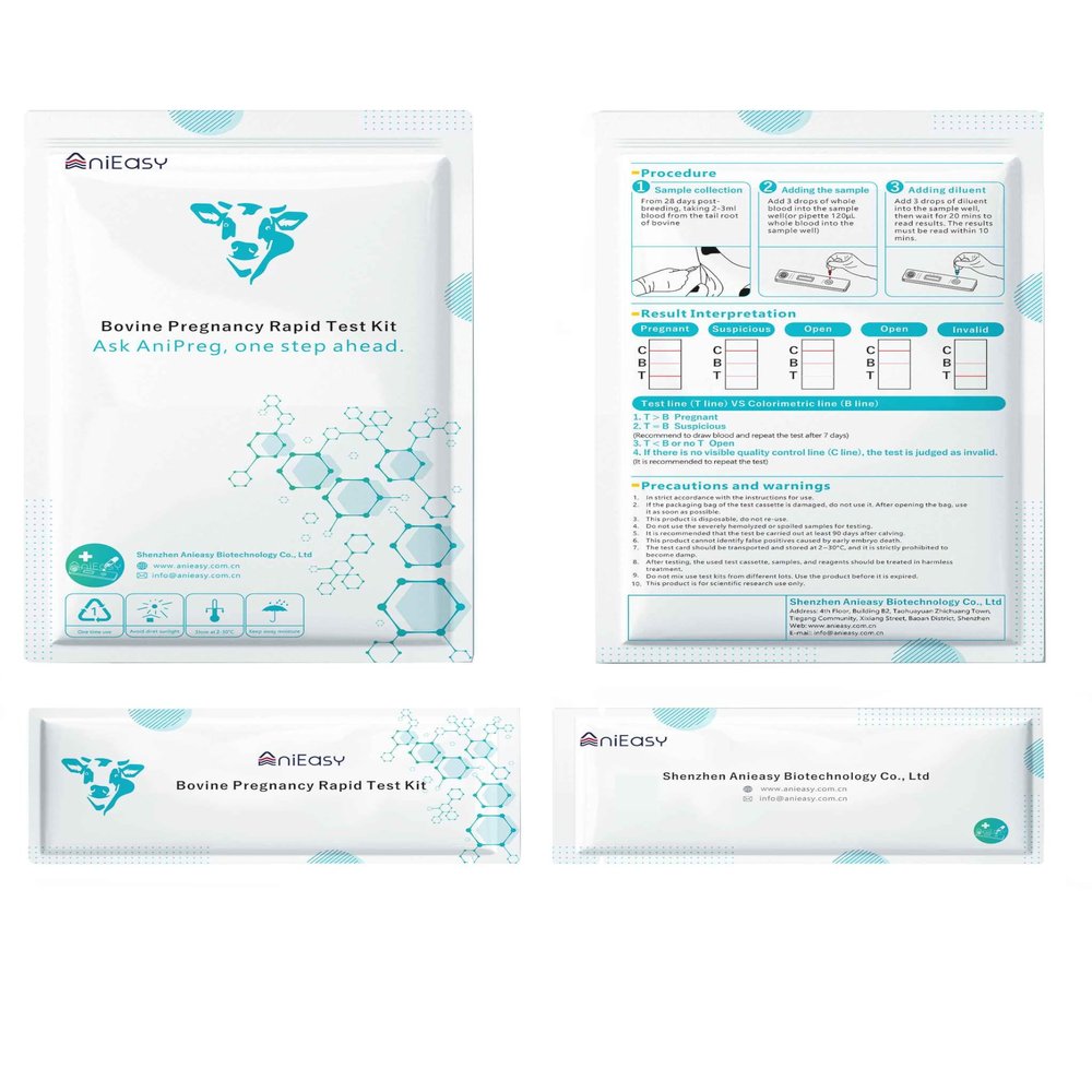 [10 Pack] Cow Pregnancy Test Kit: Rapid Pregnancy Tests for Bovine Complete kit - for Home/Small Farm Use