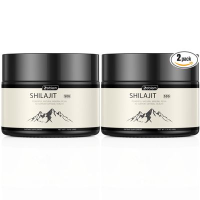 Zebiem Shilajit Himalayan Organic Shilajit Resin Supplyment with Organic Ayurvedic Blend in High Potency for Energy, Strength Boost&Immune Support for Men and Women(50 Grams,2 Pack)