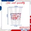 50 Count 4th of July Party Cups, 12 oz Patriotic Memorial Day Party Disposable Clear Plastic Party Cups for Independence Day Birthday Drinkware Beverage Ice Cream Snacks Party Supplies view 2