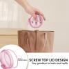 Denture Bath Case Denture Cleaning Cup with Lid Leak Proof, False Teeth Holder Mouthguard Storage Box Retainer Soaking Case for TravelHousehold|Office - Transparent Pink view 3