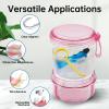 Denture Bath Case Denture Cleaning Cup with Lid Leak Proof, False Teeth Holder Mouthguard Storage Box Retainer Soaking Case for TravelHousehold|Office - Transparent Pink view 4