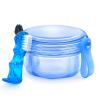 EZEELAI No Leak Partial Denture Case Retainer Bath Box Cup, Denture Soaking Cup False Teeth Holder Box Case with Strainer Basket and Brush - Transparent Blue view 1