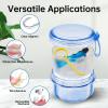 EZEELAI No Leak Partial Denture Case Retainer Bath Box Cup, Denture Soaking Cup False Teeth Holder Box Case with Strainer Basket and Brush - Transparent Blue view 4