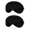 PATIKIL Silk Sleep Mask, 2 Pack Soft Satin Eye Protective Mask Blackout Eye Cover with Elastic Straps for Side Sleeping Women Men Travel, White Black view 1