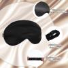 PATIKIL Silk Sleep Mask, 2 Pack Soft Satin Eye Protective Mask Blackout Eye Cover with Elastic Straps for Side Sleeping Women Men Travel, White Black view 3