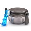 Leak Proof Denture Cups for Soaking Dentures with Strainer Basket and Brush, Partial Denture Bath Case Travel Retainer Cleaning Container Case for Aligner, Denture, Mouth Guard - Transparent Black view 1