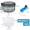 Leak Proof Denture Cups for Soaking Dentures with Strainer Basket and Brush, Partial Denture Bath Case Travel Retainer Cleaning Container Case for Aligner, Denture, Mouth Guard - Transparent Black view 3
