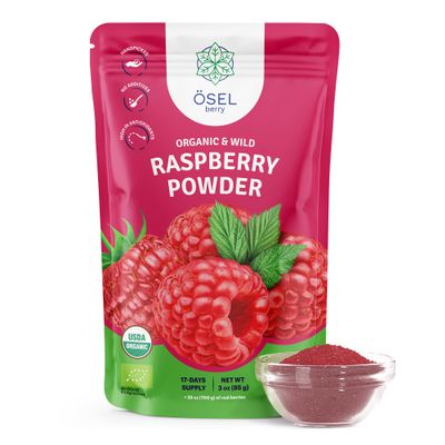 SEL BERRY Organic Raspberry Powder - 3oz | USDA Certified | Organic Freeze Dried Raspberries | No Sugar Added | Antioxidant-Rich | Ideal for Smoothies, Breakfast & Baking | 30 Years of Excellence