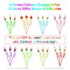 24PCS Ice Cream Drinking Straws Reusable for Kids Ice Cream Theme Birthday Party Favors Supplies Decorations with 2 PCS Cleaning Brushes (Ice Cream) view 2