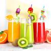 24PCS Ice Cream Drinking Straws Reusable for Kids Ice Cream Theme Birthday Party Favors Supplies Decorations with 2 PCS Cleaning Brushes (Ice Cream) view 3
