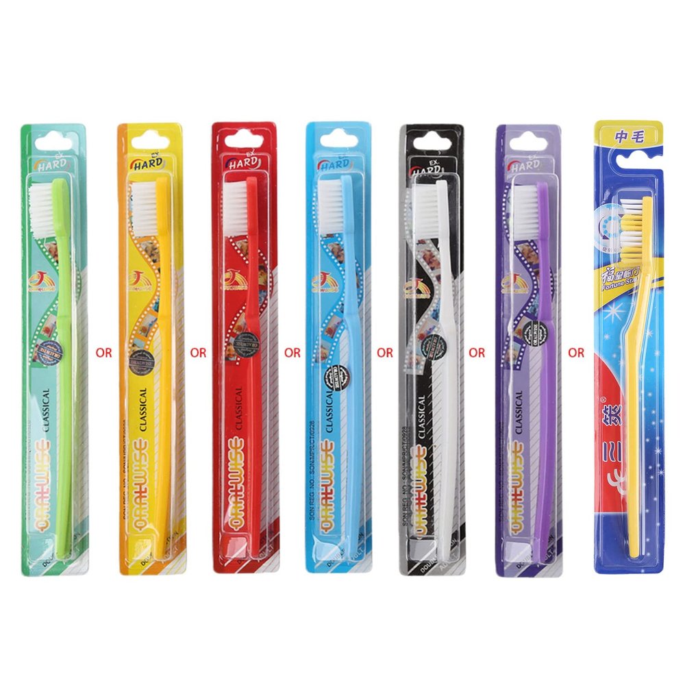 1pc Super Hard Bristles Tooth Brush For Men Remove Color Random Hard Toothbrush Bristle