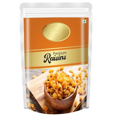 100% Pure Premium Golden Raisins Seedless Green kishmish/Dried Grapes kismis | Dry fruits Raisin | Healthy Sweet Treats| Nutritious Rich in Iron & Vitamin B - 200gm