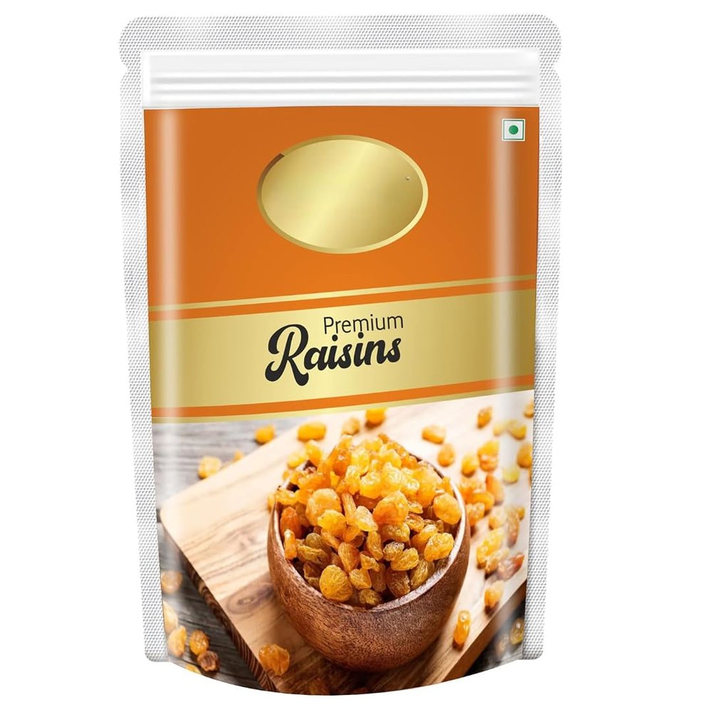 100% Pure Premium Golden Raisins Seedless Green kishmish/Dried Grapes kismis | Dry fruits Raisin | Healthy Sweet Treats| Nutritious Rich in Iron & Vitamin B - 200gm