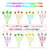 24PCS Beach Drinking Straws Reusable for Kids Pool Theme Birthday Party Favors Supplies Decorations with 2 PCS Cleaning Brushes (Beach) view 2