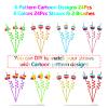 24PCS Train Drinking Straws Reusable for Kids Train Theme Birthday Party Favors Supplies Decorations with 2 PCS Cleaning Brushes (Rainbow Train) view 2