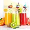 24PCS Train Drinking Straws Reusable for Kids Train Theme Birthday Party Favors Supplies Decorations with 2 PCS Cleaning Brushes (Rainbow Train) view 4