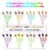 24PCS Jungle Animal Drinking Straws Reusable for Forest Animal Theme Birthday Party Favors Supplies Decorations with 2 PCS Cleaning Brushes (Safari Jungle Animal) view 2