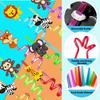 24PCS Jungle Animal Drinking Straws Reusable for Forest Animal Theme Birthday Party Favors Supplies Decorations with 2 PCS Cleaning Brushes (Safari Jungle Animal) view 3