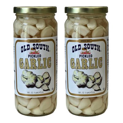 Old South Pickled Garlic (2 Pack) bundled with 4 count Lara's Gourmet Passion coasters