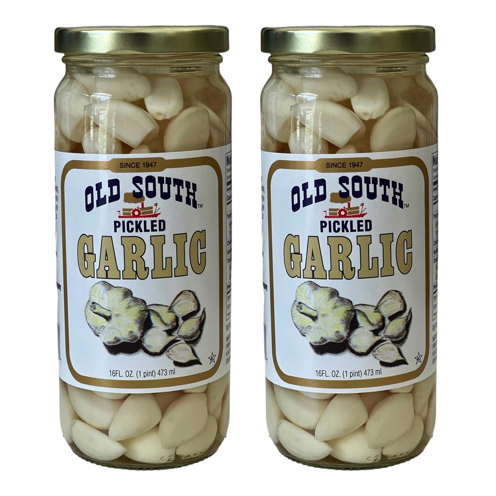 Old South Pickled Garlic (2 Pack) bundled with 4 count Lara's Gourmet Passion coasters