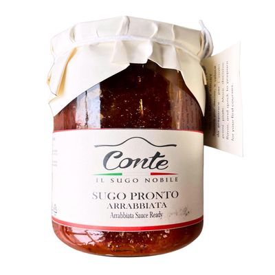 Conte Pasta Sauce from Calabria Italy - Perfect Topping to Any of Calabria Pasta, Rich and Hearty Sauce in a Jar, Perfect for Family Meals - 314ml (Sugo Pronto Arrabbiata Pasta Sauce)