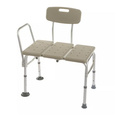 Cardinal Health Transfer Bench with Back, Aluminum, 18.5-22.5IN, 250LB