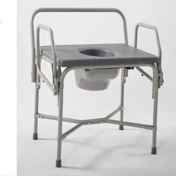 Cardinal Health Bariatric Drop Arm Patient Commode, Steel Powder Coat, 7QT Bucket, 21IN, 800LB