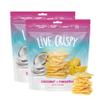 Live Crispy Crunchy Fruit Chips - No Sugar Added, Dried Fruit Snacks For Adults & Kids Lunch Box | Coconut & Pineapple | Patented Crisping Process, Allergen-Free, Vegan - 2 Pack view 1