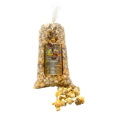 Gold Dust Kettle Corn | Miners Mix | Cheddar and Caramel Popcorn | Sweet and Salty | Cheese and Caramel Popcorn Mix | Popped Popcorn Snack Bag | Non GMO | Made in Nebraska | 7 oz Bag | 4 Pack